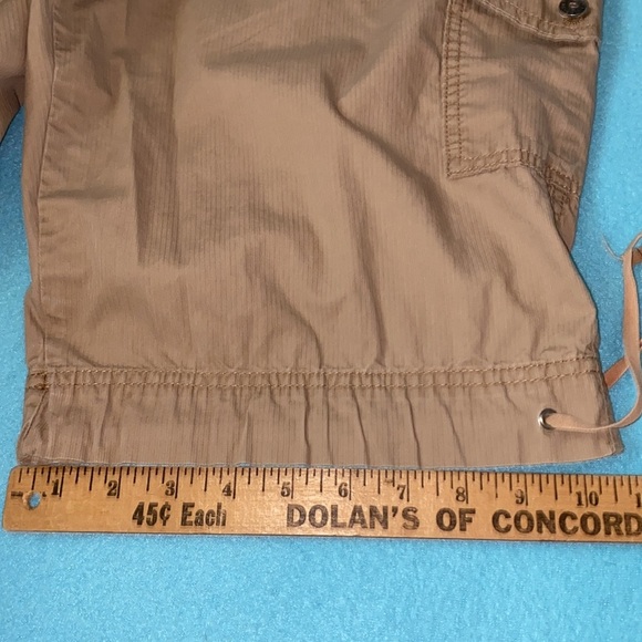 GLORIA VANDERBILT cargo cotton crop pants 9 pockets tan size 14 - Picture 9 of 15